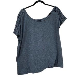 TORRID Gray Asymmetrical Sleeve Hem Shirt Top 1X